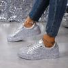 Women's Glitter Vulcanized Casual Ostentatious Shoes Platform With Mesh Cords Comfortable Large Size Women's Fashion 2024