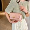 Chic Square Bag With Stitching Details Pu Material Casual Shoulder Bag