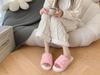 Fashion Popular Open Cotton Slippers Winter Home Fur Slippers Keep Warm Plus Velvet Non-slip Thick-soled Cotton Slippers