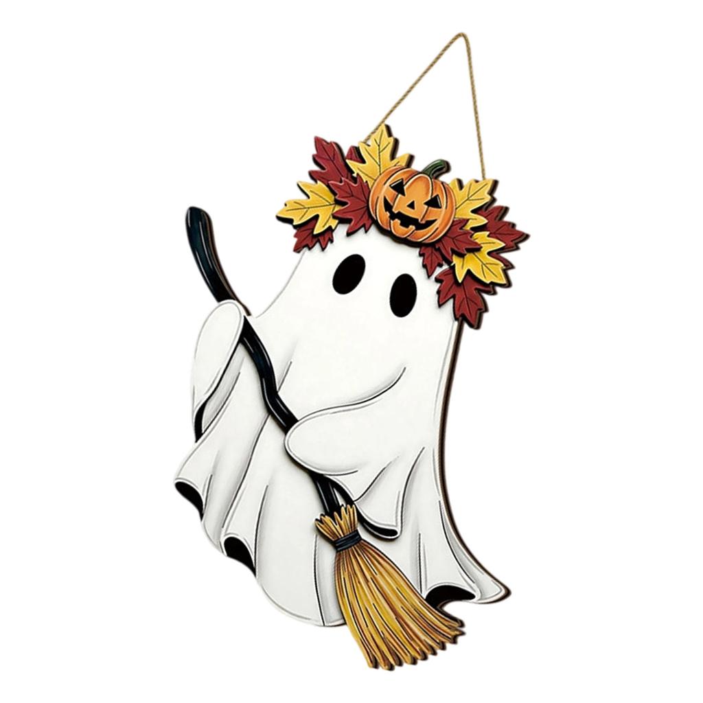 Halloween Ghost Wooden Sign For Spooky Home Decor Crafted From Durable Poplar Wood
