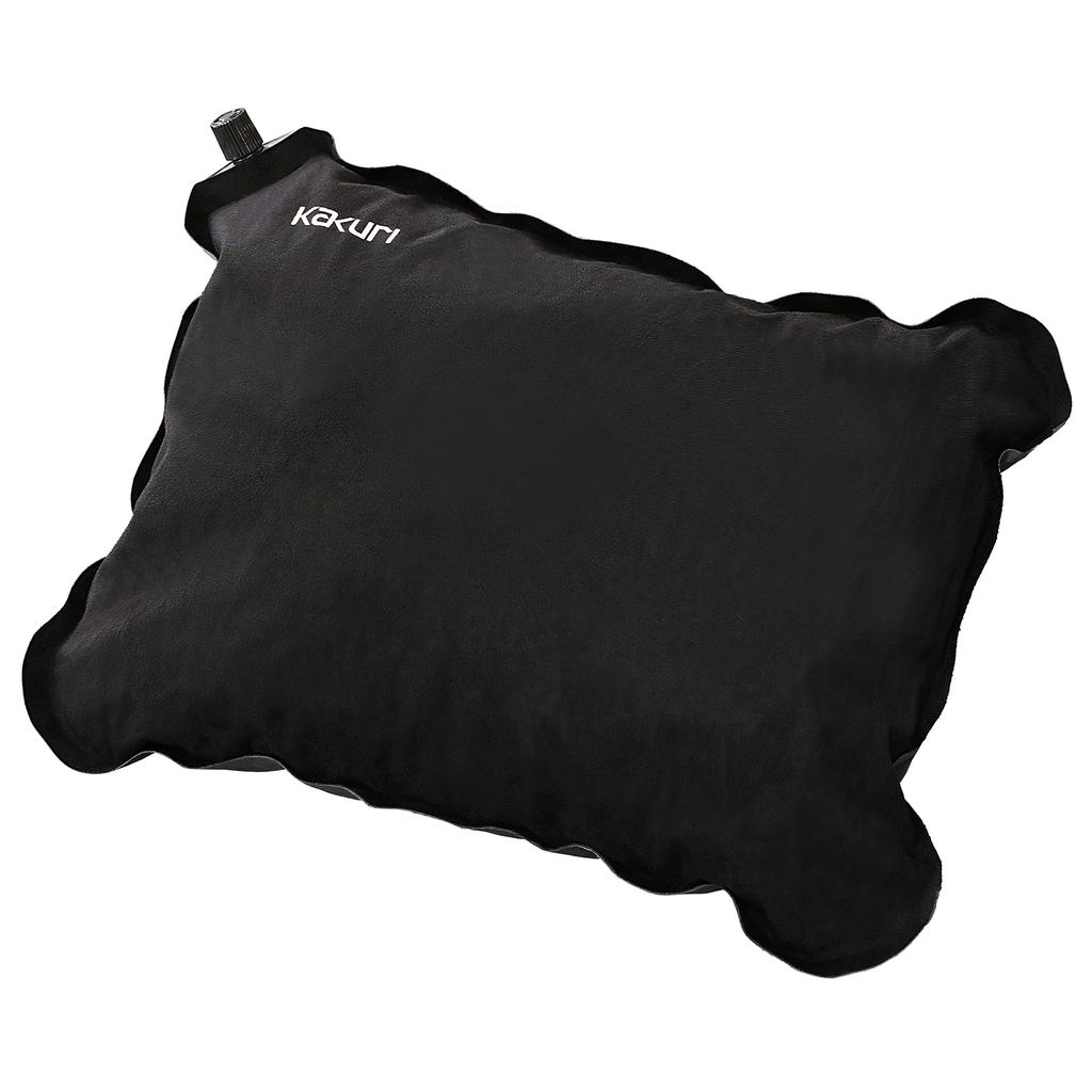 KAKURI Inflator Pillow, Suede Style, 12cm Thick, Outdoor, Camping, Sleeping In the Car, Automatic Inflation, Compact, Storage Bag Included,