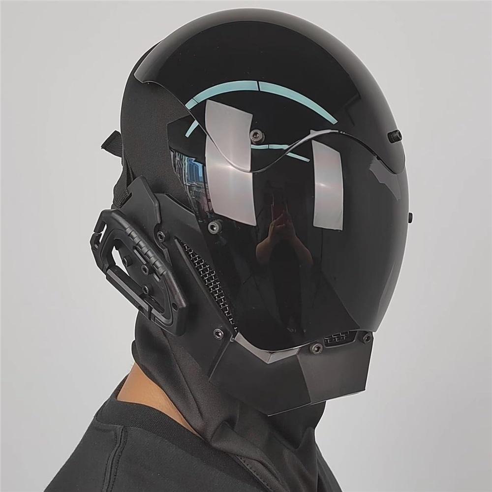Кибер Готик Панк Шлем Маска для Мужчин Мотоцикл Футуристическая Techwear Маска Косплей Хэллоуин Вечеринка Музыкальные Аксессуары