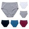 Высокая талия Женские трусы Tummy Control Plus Size Трикотажные однотонные трусики Высокие