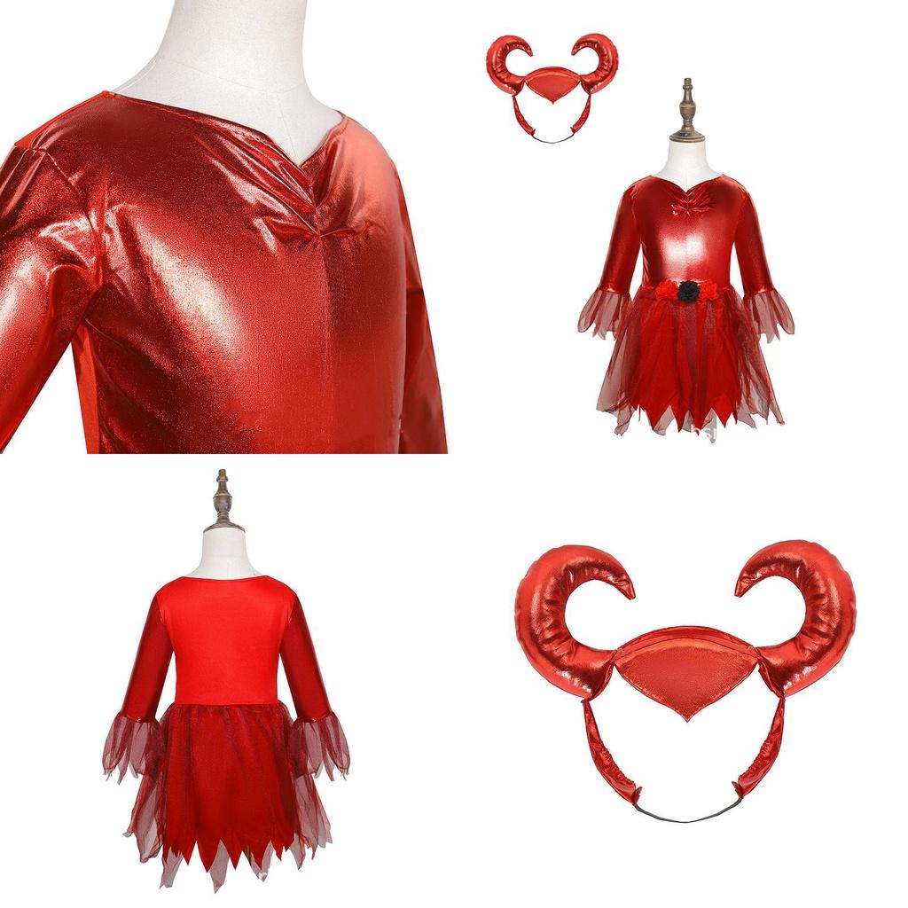 Костюм Демона Red Bull на Хэллоуин для девочек, мягкий полиэстер, европейский и американский стиль, идеально подходит для косплея и костюмированных вечеринок