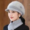 Winter Cap Women Autumn and Winter Knitted Cap Warm Faux Rabbit Fur Beret Plush Ear Protector Wool Cap