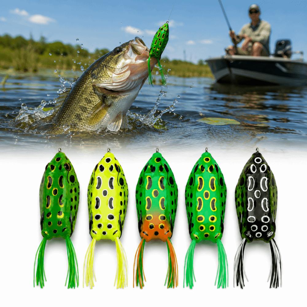 5PCS 5.5cm 12g Frog Crankbait Lures PVC Fishing Baits Durable Topwater Frog Lures  For Snakehead