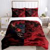3pcs Anime Demon Mask Comforter Set with 1 Quilt Cover and 2 Pillowcases (No Core) - Home Decor, Festival Gift, Polyester Fabric, Anime Cartoon Design