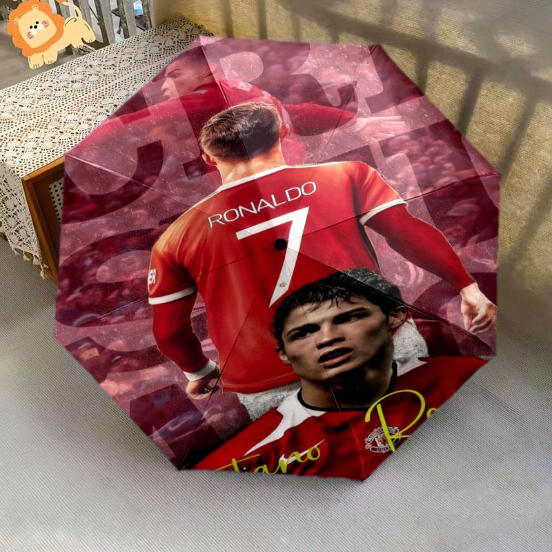 1 шт. Автоматический складной зонт - с рисунком CR7, Портативный и складной дизайн с 8 спицами, Подарки на Рождество и День рождения