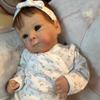 Lifelike 48cm Cloth Body Reborn Dolls Bettie Sweet Cuddly Soft Touch Newborn Babies Doll with Implanted Hair Simulation Baby Doll Kid House Play Toy