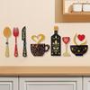 7pcs 2D Coffee-Themed Wall Art Vintage Wall Decor Country Style Kitchen Wall Sign  Kitchen Wall
