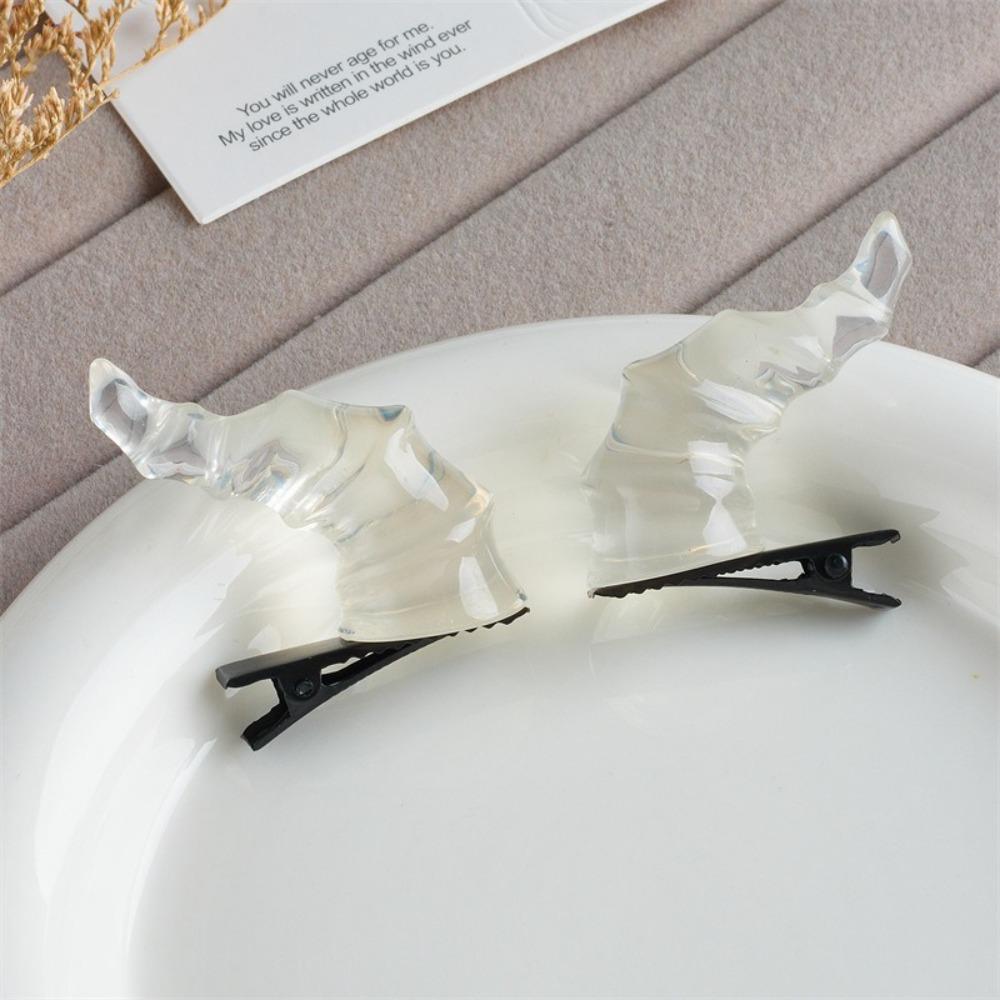 Duckbills Design Devil Horns Hairpin Hair Band Style Demon Headwear Hair Clip For Teens Goth
