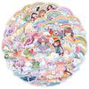 50 Pieces of Cute Rainbow Cartoon Graffiti Stickers for Water Cups, Luggage, Waterproof Decoration, Creative Stationery Stickers