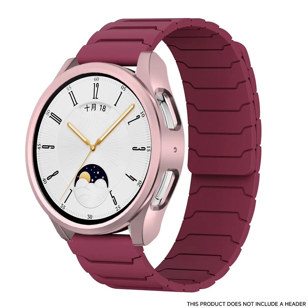 Магнитный ремешок + Чехол Для Samsung Galaxy Watch 7/6/5/4 40мм 44мм ПК Полый Защитный Бампер Чехол Магнитный Силиконовый Ремешок Для Часов