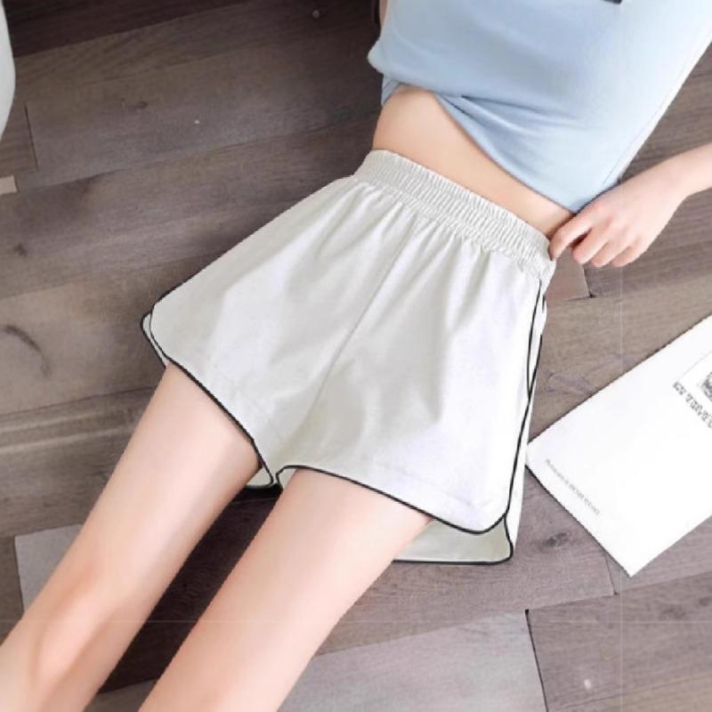 Белые спортивные шорты женские летние новые свободные тонкие брюки трапециевидной формы с высокой талией повседневные шорты тонкие