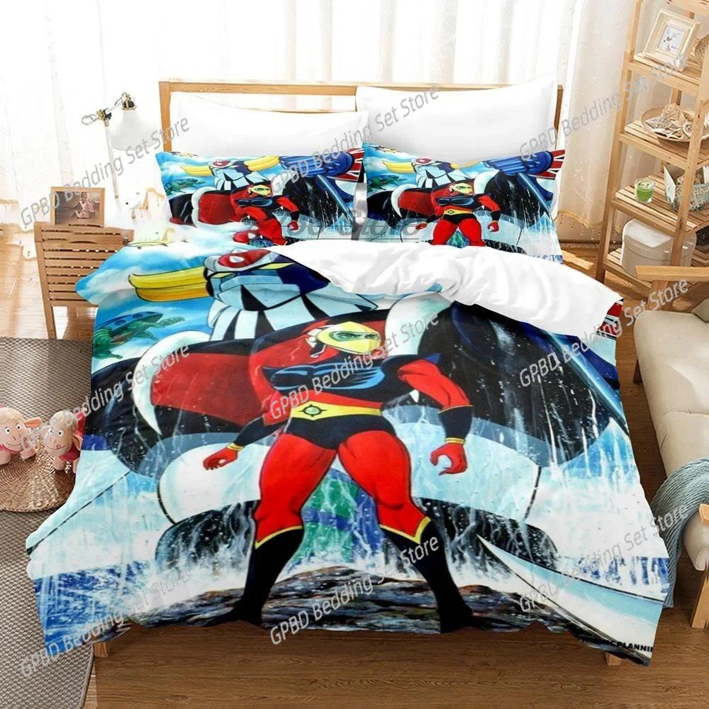 Картонная упаковка Goldorak Grendizer UFO Robo Комплект постельного белья 3D-печать Подходит для спальни Мягкий с мягкой тканью Комплект пододеяльника С наволочками Домашний текстиль