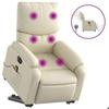 VidaXL Fauteuil inclinable de massage électrique crème similicuir 3204908