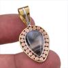 Natural Botswana Agate 925 Solid Sterling Silver Gift TwoTone Pendant 1.50" Y4p84