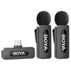 Беспроводной микрофон BOYA BY-V20, совместимый с USB-C, для смартфонов Android и серий iPhone 17/16/15, дальность связи 100 м, время работы от батареи 9 часов,