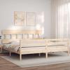 VidaXL Bed Frame with Headboard 200x200 Cm Solid Wood 3195176