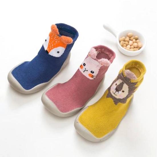Мягкие Тканевые Нескользящие Детские Носки для Малышей с Мультяшным Дизайном Животных для Домашнего Использования