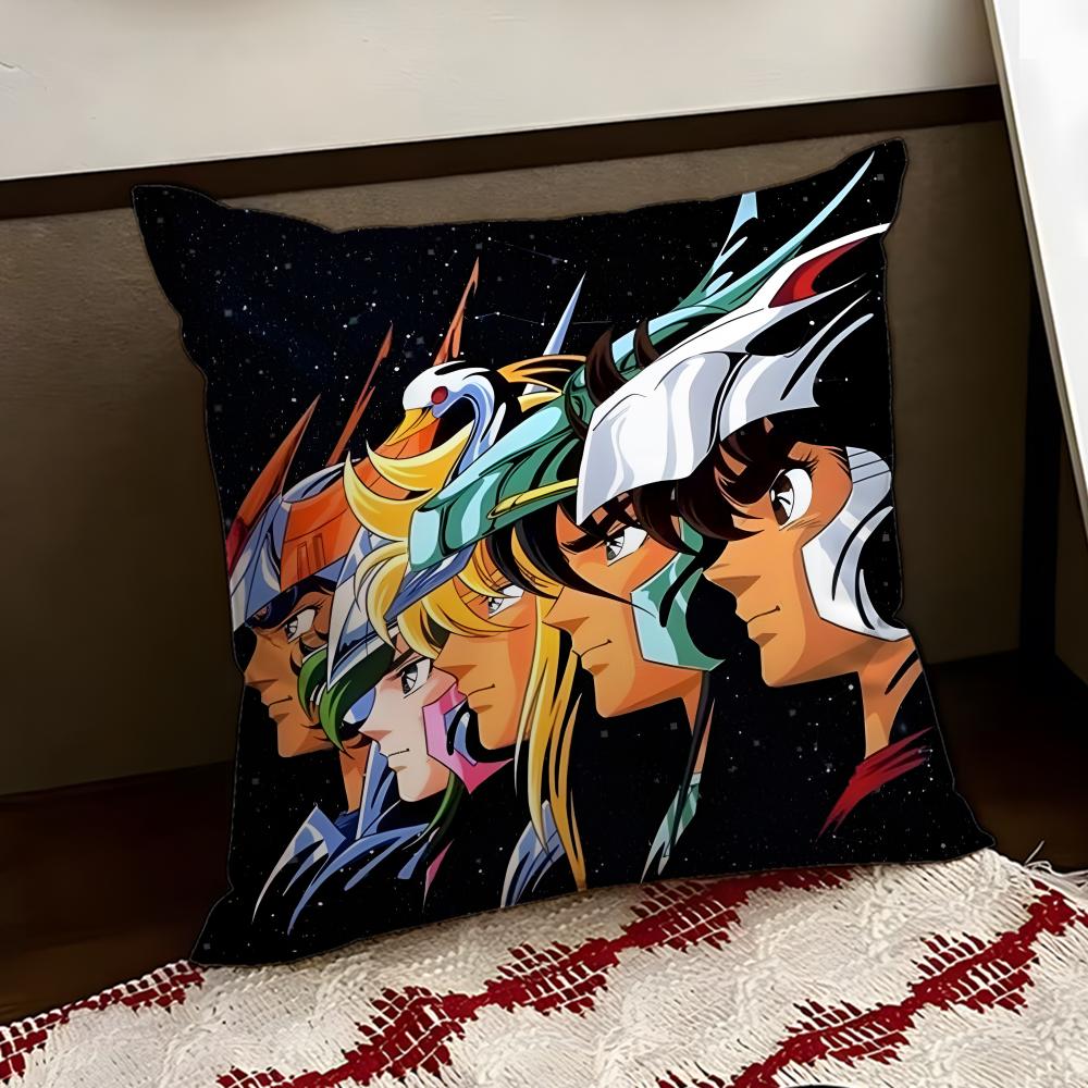 Аниме Saint Seiya Наволочка Двусторонняя Мягкая Прочная Подушка Чехол для Дома Автомобиля Многоцелевое Использование для Ежедневного Комфорта
