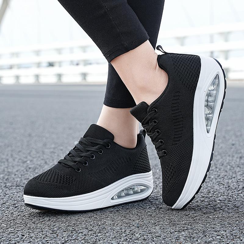 Women Walking Shoes Air Cushion Non Slip Orthopedic Shoes Ladies Platform Mules Breathable Wedge Female Sneakers