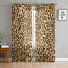 Leopard Animal Snowflake Winter Tulle Sheer Curtains for Living Room Decoration Window Curtain for Bedroom Voile Organza Drapes