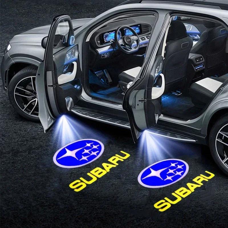 For Subaru XV Forester Outback Impreza Legacy Tribeca 2pcs Car Door Welcome Lights Led Projector Lamps Decoration