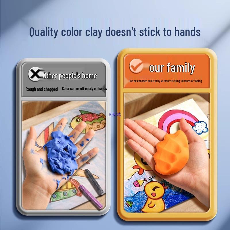 Набор 12-цветного пищевого моделирующего пластилина без запаха для детей