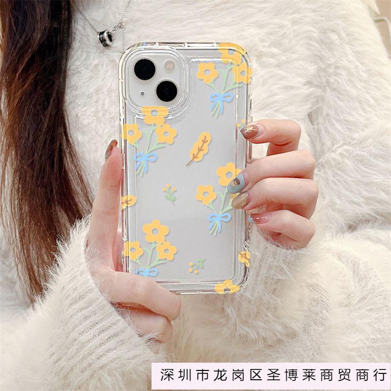 Желтый цветок яблоко 15 чехол для мобильного телефона iphone14promax прозрачный мягкая резина 13/12/11 всесторонний противоударный