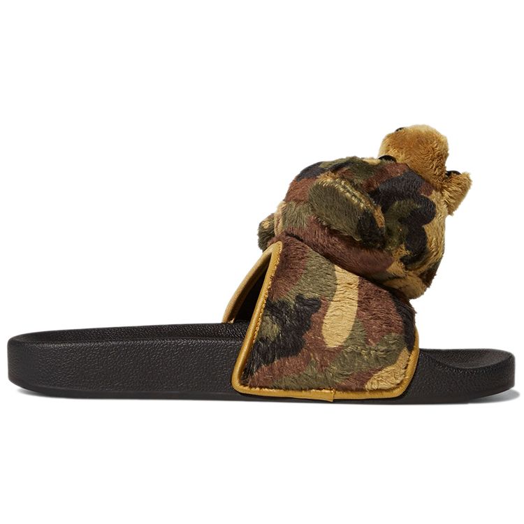 Jeremy Scott x adidas Adilette Slide Camo Teddy Унисекс Кроссовки Черный Основной черный H02882