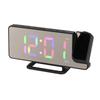 Цифровые часы RGB LED Большой экран Зеркальная проекция Многофункциональные Настольные Электронный будильник Черный