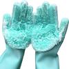 Magic Silicone Dishwashing Gloves Reusable Scrubber Dish Washing Sponge Cleaning Gloves with Brush Scrubbing Kitchen Tools