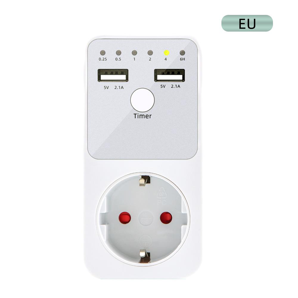 Programmable Countdown Timer Socket Electrical Intelligent 6HR Socket for USB Interface Switch with EU US UK FR Plug
