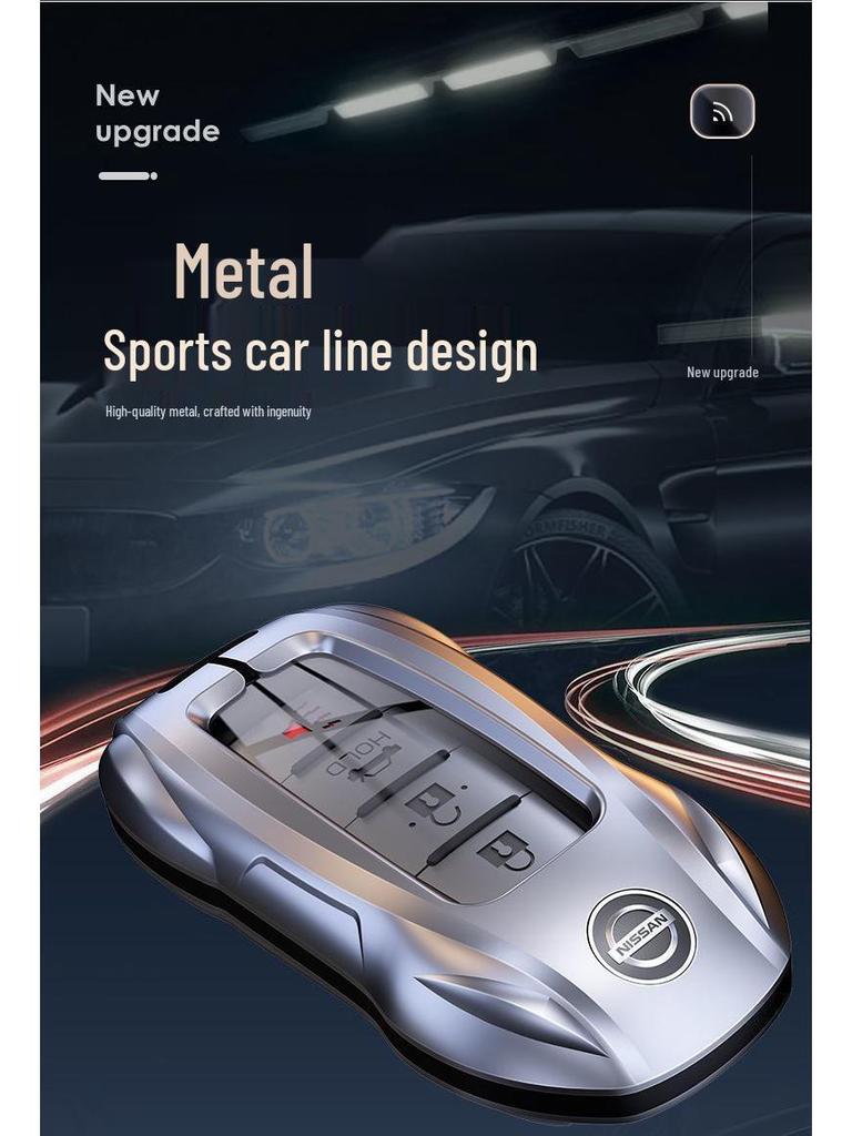 Чехол для ключа автомобиля Nissan Sylphy 14-го поколения для Qashqai, Teana, X-Trail, Tiida, Murano, Terra - Модель N7.