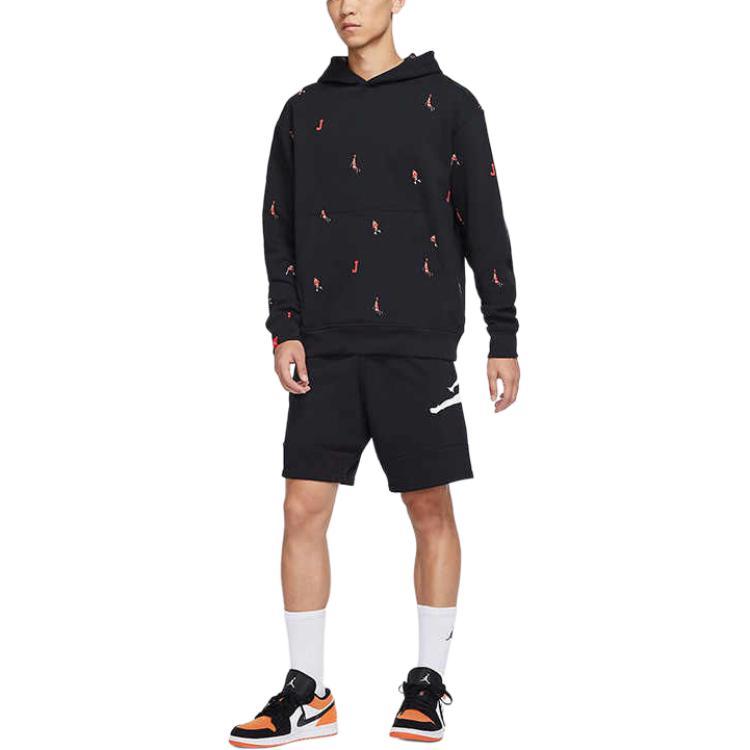 Jordan Full Print Athleisure Casual Sports Pullover Black (Unisex) Sweatshirts DC9708 010