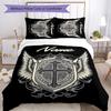 3pcs Custom Name Cartoon Knights Templar them Bedding Set Duvet Cover Closure Includes 1 Duvet Cover & 2 Pillowcases for All Seasons Bedroom Decor