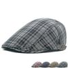 Тонкий обратный берет, женская шляпа маляра для мальчика-газеты, осенняя мужская клетчатая шляпа вперед, солнцезащитная шляпа