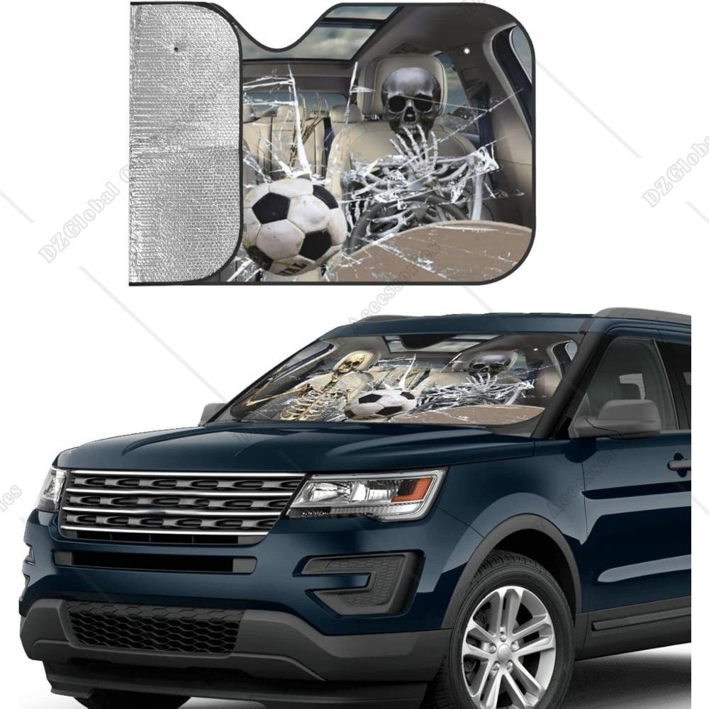 Skull Car Sunshade for Front Windshield Sunshades Sun Visor Protector Blocks Uv Rays Foldable Keep Your Vehicle Cool