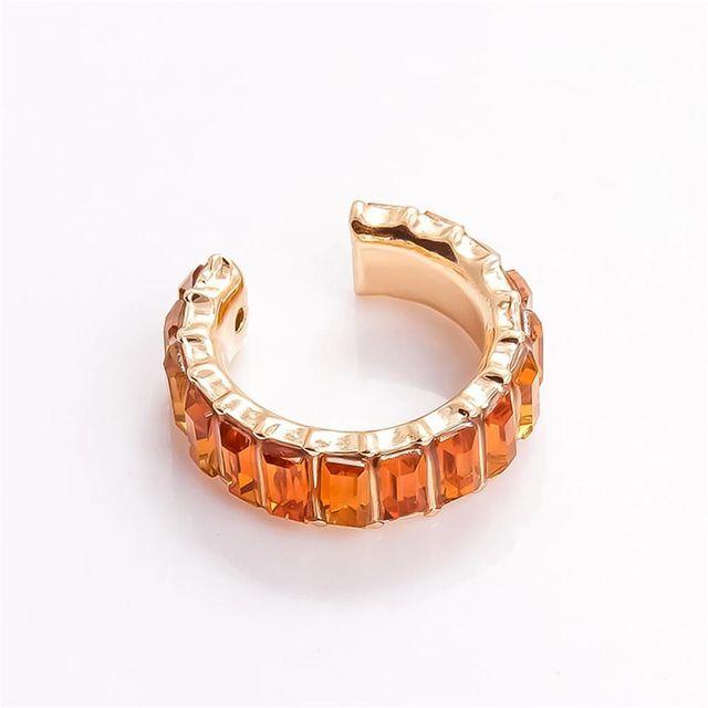 Fashion Gift No Pierced Party Jewelry Rhinestone Dangle Cubic Zirconia Ear Cuff Cz Cuff Earrings Statement C -Shaped