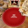 Christmas Crystal Velvet Circular Floor Mat Holiday Decoration Living Room Full Carpet Absorbent Non-slip Insulation Mat