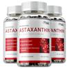 Natural astaxanthin softgels, antioxidant support, skin brightening, suitable for adults.
