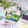 Creative Panda Bamboo Garden Paper Carving Model Desktop Ornament