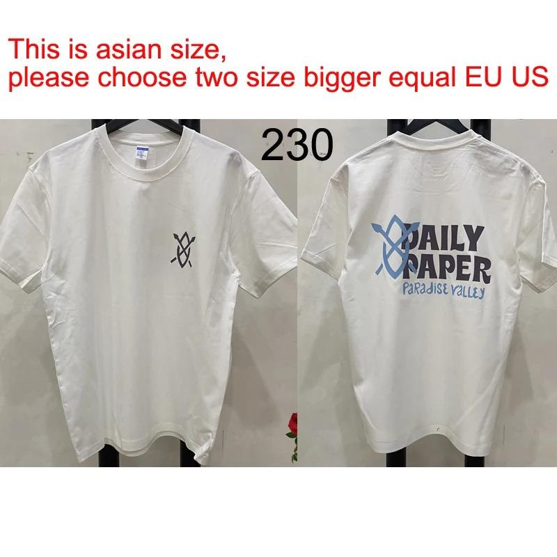 Простая белая футболка с принтом букв для унисекс, повседневная, из бумаги, футболка в американском стиле, винтажная уличная одежда, топы DAILY PAPER, унисекс