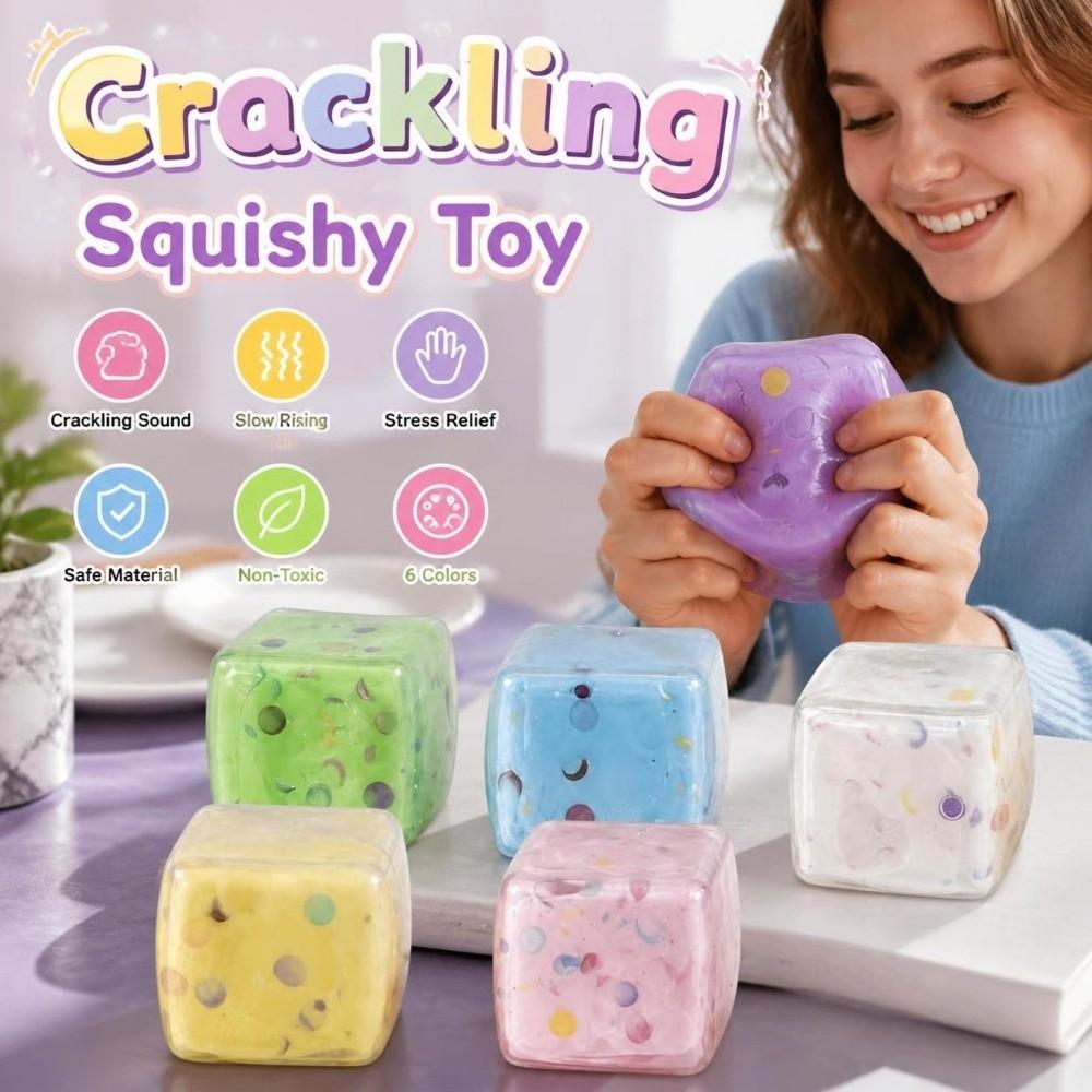 Crunchy Crackling Squishy Toy 5cm Handmade Ball Portable Squeezed Cube Home Decoration