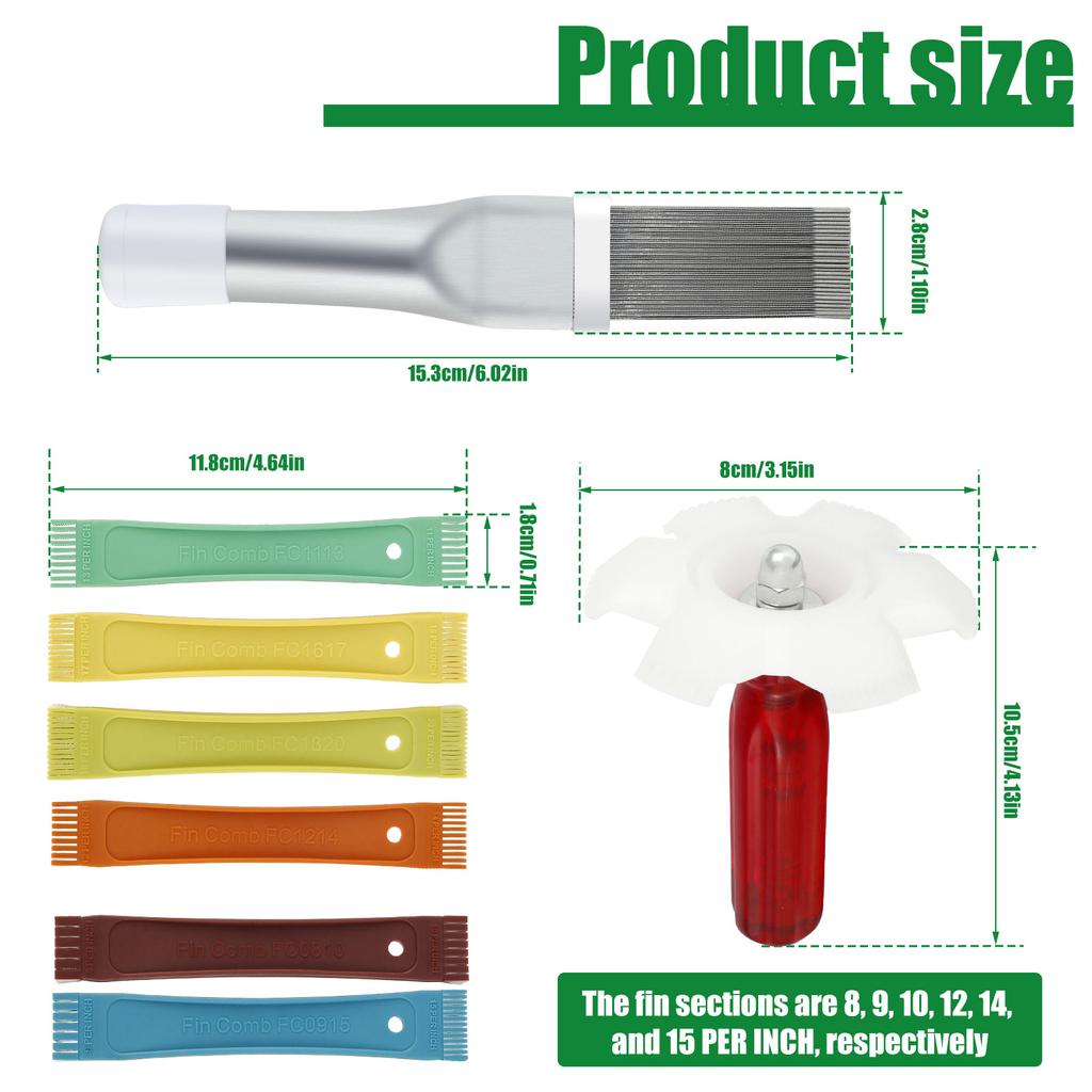 3Pcs Air Conditioner Fin Cleaner Brush Set Portable Folding Universal Condenser Fin Comb for Evaporator Radiator Cleaning Tools