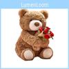 Teddy Cute Bear Plush Doll With Embracing Rose Decorations For Gift Holiday