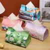 Винтажный держатель для салфеток из ПУ-кожи Декоративный Прочный футляр для бумажных салфеток Картина маслом Автомобильный держатель для салфеток Домашняя гостиная