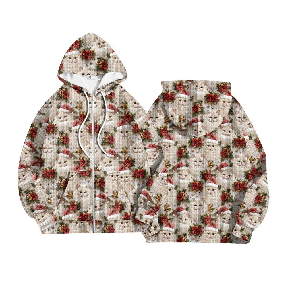 Женская модная куртка, повседневный кардиган с капюшоном и длинными рукавами с принтом, толстовки