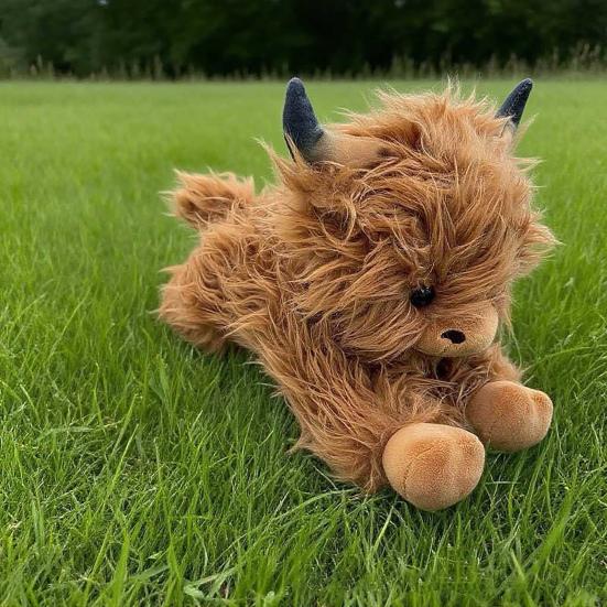 Highland Cow Plush Toy Cute Yak Doll with Long Fluffy Hair Soft